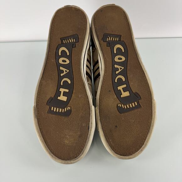 Coach Folly Logo/C Monogram Casual Sneakers Brown Tan Lace Up Women’s Size 9 B - Picture 5 of 9